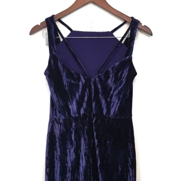 BADGLEY MISCHKA Textured Velvet Maxi Evening Gown Size 4 - Picture 5 of 8